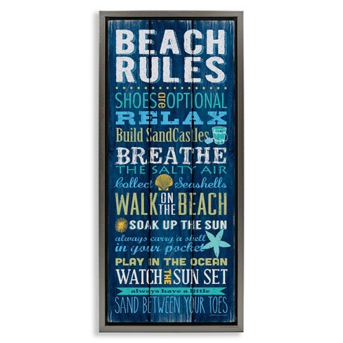 Stupell Industries Blue Planked Beach Rules Sign, 15" x 31" - image 1 of 4