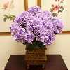 Floral Home 20" Lavender Hydrangea with 7 Silk Flowers & Leaves - 2-Piece - 2 of 4