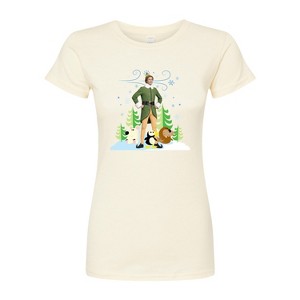 Women's - ELF - Christmas Buddy And Arctic Puppets Juniors Fitted Graphic T-Shirt - 1 of 3