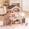 ROBOTIME Dollhouses Wooden Doll House, Toy Furniture Set, Toddler Doll House for 3 Year Old, Kids Doll House ,Girls Gifts, Black, 11.6"*31.5"*27.4" - 4 of 4
