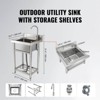 VEVOR Stainless Steel Utility Sink, 1 Compartment Free Standing Small Sink Include Faucet & legs, 16 x 13 x 8.7 in Single Bowl Sinks, Silver - 3 of 4