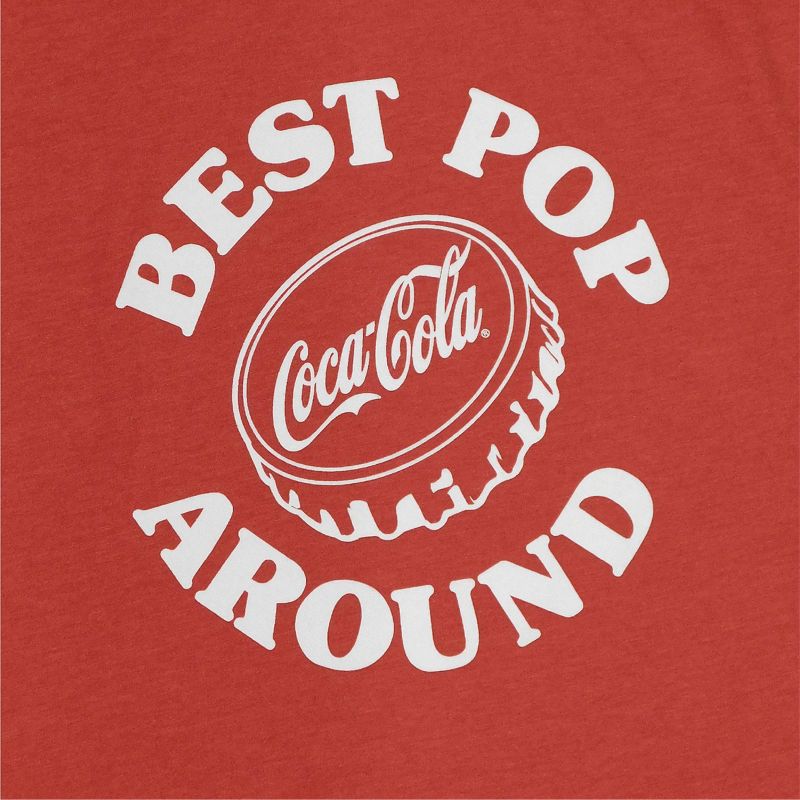 Men&#39;s Coca-Cola Best Pop Around Short Sleeve Graphic T-Shirt - Heathered Red, 3 of 4