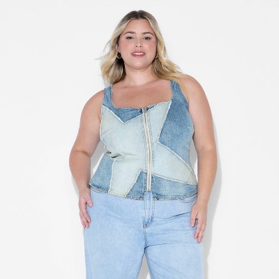 Women's Denim Star Corset Tank Top - Wild Fable™