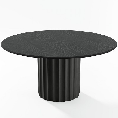 Dovelina Round Dining Table Mid-Century Dining Room Table with Designer Table Base