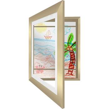 Americanflat Kids Art Frame with tempered shatter-resistant glass - Front opening Wall Display for Artworks - Available in a variety of Colors
