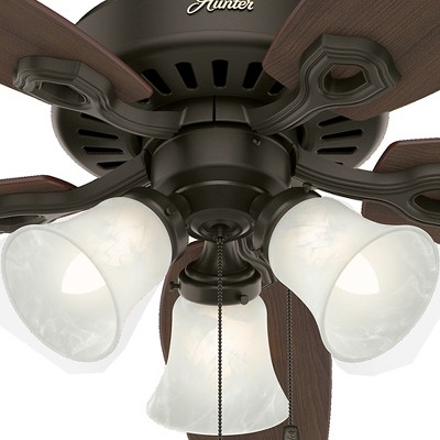 52" Bronze Low Profile Ceiling Fan with LED Light and Remote