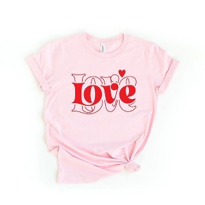Simply Sage Market Women's Love Heart Stacked Short Sleeve Graphic Tee - 1 of 4