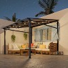 10 x 10 FT Wall Mounted Gazebo, Hardtop Lean-to Pergola with Polycarbonate Roof - 3 of 4