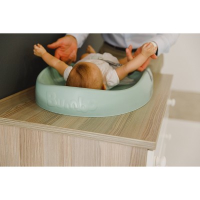 Hemlock Green Ergonomic Foam Baby Changing Pad with Safety Belt