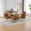 SEYNAR Modern Glam PU Leather Dining Chair or Vanity Chair Set of 6 with Rear Handle - 2 of 4