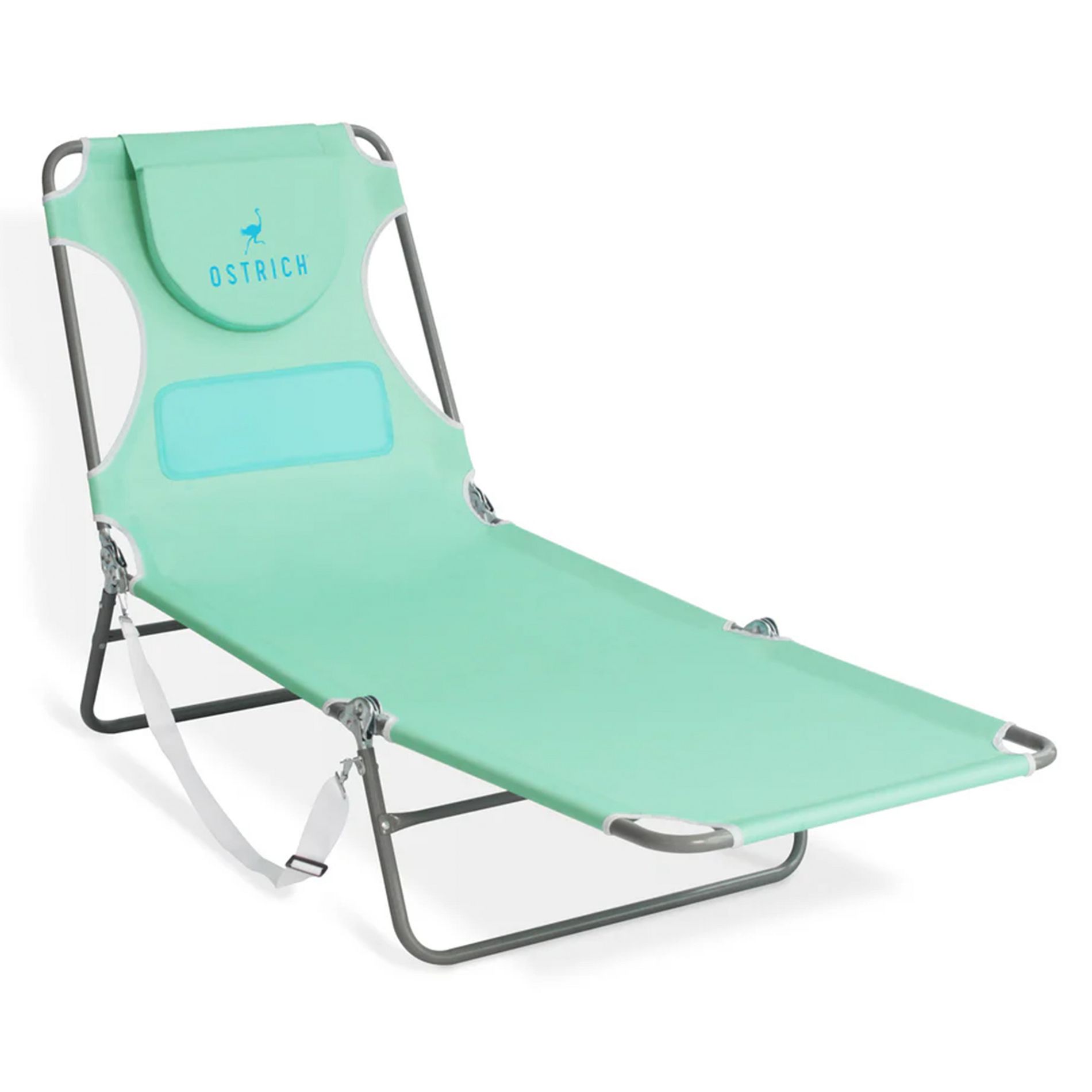 Ostrich The Ladies Comfort Lounger with Chest Support, Foldable and Portable Reclining Outdoor Patio Beach Lawn Camping Pool Tanning Chair, Teal