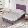 VECELO Velvet Upholstered Platform Bed Frame with Adjustable Headboard, Sturdy Wood Slat Support, No Box Spring Required - 4 of 4