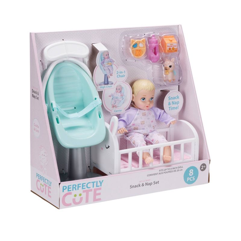 Perfectly Cute Baby Snack and Nap Set 8&#34; Baby Doll - Blonde Hair/Blue Eyes, 2 of 5
