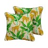2pk Corded Outdoor Throw Pillows Yellow/Green - 2 of 4