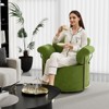 KWPZQEB Swivel Barrel Chair, Modern Accent Chair Comfy Armchair with Gold Metal Legs, Upholstered Reading Chair for Living Room Bedroom - 3 of 4