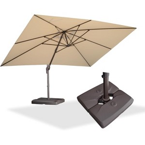 PURPLE LEA Cantilever Patio Umbrella with Base Included Square Umbrella with 360° Rotation and Aluminum Offset Hanging Outdoor Umbrella - 1 of 1