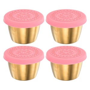 Unique Bargains Silicone Durable Leak-proof Portable Pink Food Storage Containers - 1 of 4