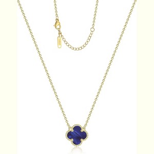 18K Gold Plated Four Leaf Clover Necklace Lucky Charm Jewelry Gift - 1 of 4