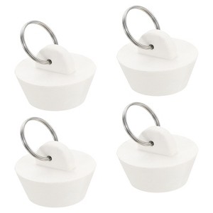 Unique Bargains Rubber Flexible Bathtub Sink Drain Stoppers with Hanging Ring 4 Pcs - 1 of 4