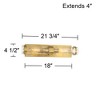 Possini Euro Design Noma Modern Wall Light Bar Gold Hardwire 21 3/4" 2-Light Fixture Clear Hammered Glass for Bathroom Living Room - 4 of 4
