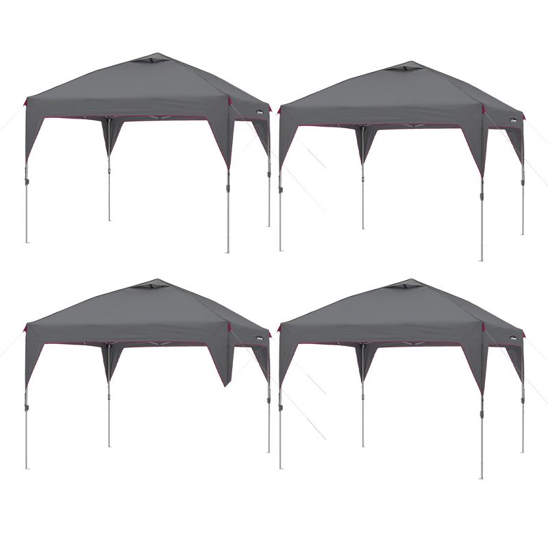 CORE Heavy-duty Instant Shelter Pop-Up Canopy Tent with Wheeled Carry Bag for Camping, Tailgating, and Backyard Events, Gray (4 Pack), 1 of 7