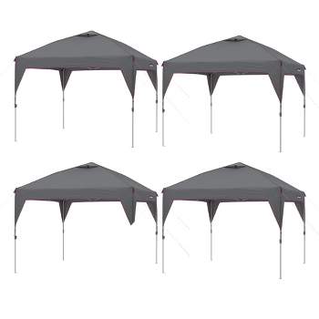 CORE Heavy-duty Instant Shelter Pop-Up Canopy Tent with Wheeled Carry Bag for Camping, Tailgating, and Backyard Events, Gray (4 Pack)