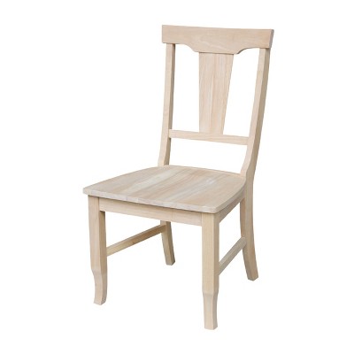 Set of 2 Panel Back Chair Unfinished - International Concepts