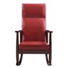Rubber Wood and Plywood Rocking Chair with Tight Cushions, Curved Rocker Rails and Foam Padding for Living Room - 2 of 4