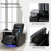 Power Recliner with Storage Arms, Cup Holders, 360° Swivel Tray Table, Cell Phone Stand, USB Charging Port, Ambient Lighting for Home Theater - 3 of 4