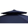 11.5' x 11.5' Double Top Round Aluminum Offset Umbrella Outdoor Hanging Cantilever Umbrella Navy - Crestlive Products - 4 of 4