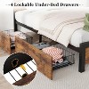 Homhougo Full Size Bed Frame with Storage, 4 Drawers and Heavy Duty Strong Metal Support Bed Frame with Wooden Headboard and Footboard, Brown - 4 of 4