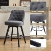 Counter Height Bar Stools Set of 2, Modern Swivel Bar Stools with Back, Wood Legs, 26"H Seat Upholstered Barstools Chair for Kitchen Island Home Bar - 3 of 4
