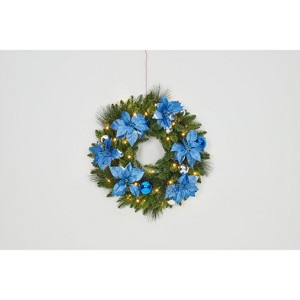 Acekool Frosted Holiday Decor Set with Wreath, Garlands, and Swags, Pinecone and Berry Accents, Indoor Outdoor Decoration - 1 of 1