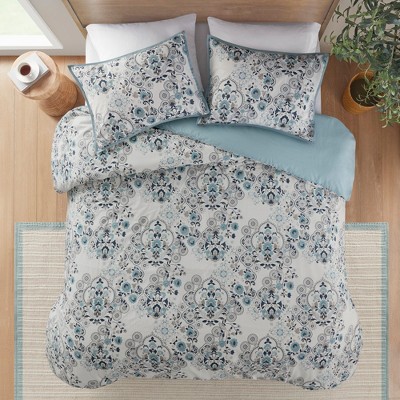 3 Pcs Elegant Floral Print Cotton Duvet Set, All Season Stylish Home Textile fits Lux Bedroom Decor