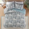 3 Pcs Elegant Floral Print Cotton Comforter Set, All Season Stylish Home Textile fits Lux Bedroom Decor - 3 of 4