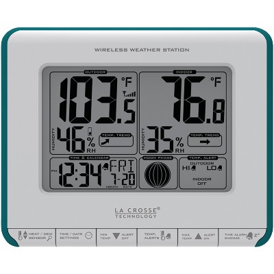 La Crosse Technology® Battery-powered Lcd Wireless 2-piece Digital Weather  Thermometer Station With Hygrometer : Target