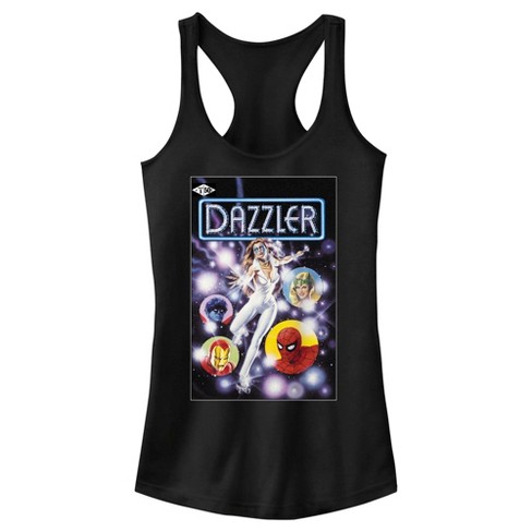 Junior's Marvel Dazzler Superhero Friends Comic Book Cover Racerback Tank Top - image 1 of 4