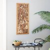 Teak Wood Abstract Handmade Carved Faces Wall Decor Brown - Olivia & May: Rustic Vertical Sculpture - 2 of 4