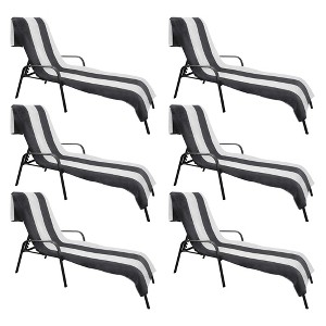 Cabana Striped Cotton Standard Size Towel/ Chaise Lounge Chair Cover Set by Blue Nile Mills - 1 of 4