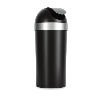 Umbra Black and Silver 16-Gallon Swing-Top Trash Can