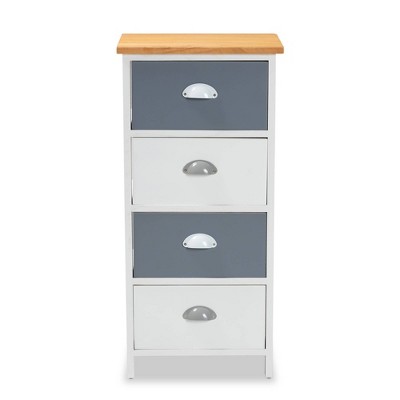 Calandra Oak Brown and Gray 4-Drawer Storage Unit