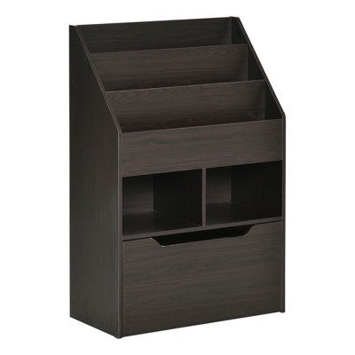 HOMCOM Kids Bookcase Multi-Shelf Rack Organizer with Storage Drawer for Books for Bedroom or Playroom