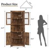 67" Tall Corner Cabinet with Lights, Farmhouse Corner Storage Cabinet with Glass Door & Adjustable Shelves - 2 of 4