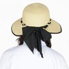 Anna-Kaci Women's Wide Brim Straw Hat with Braided Band and Contrast Bow Detail - 3 of 4