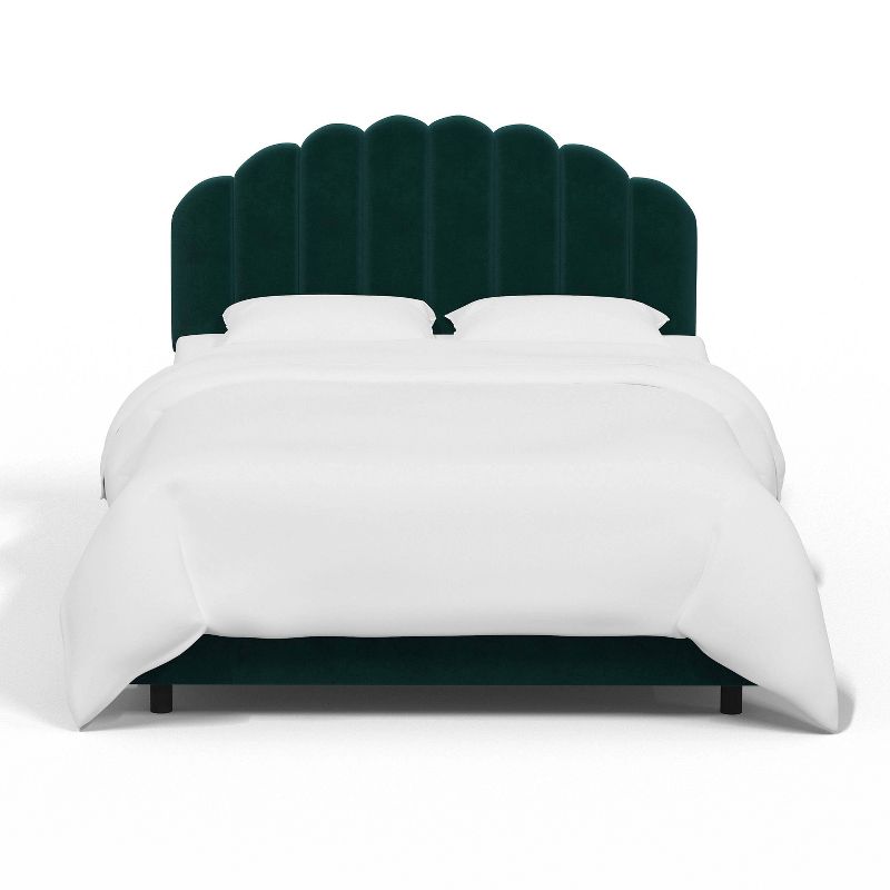 Skyline Furniture King Emma Shell Upholstered Bed Dark Teal Green, 3 of 6