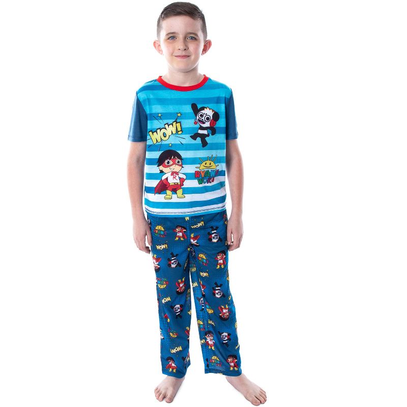 Ryan's World Boys' Wow! Ryan And Combo Panda 3 Piece Pajama Set, 1 of 7