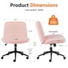 FURNIinspire Task And Office Chairs Cross Legged Armless Swivel Fabric Home Office Chair, Task Chair With Wheels, Pink, 25.95"*19.45"*37.7" - 4 of 4
