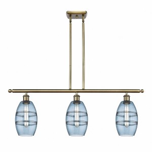 Vaz - 3 Light Stem Hung Island In Industrial Style-8.63 Inches Tall and 36 Inches Wide - 1 of 1