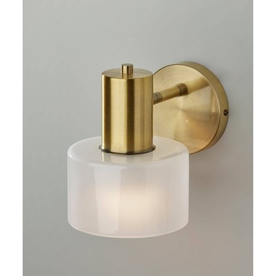 Antique Brass and Glass Dimmable Wall Sconce