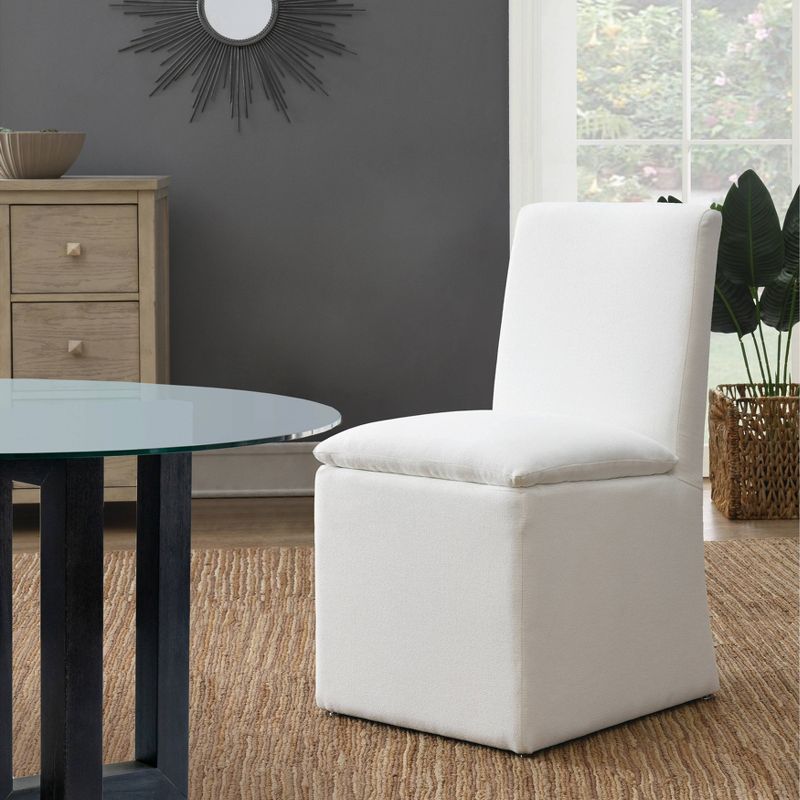 24&#34; Marissa Stain Resistant Fabric Dining Chair White - Abbyson Living, 3 of 11